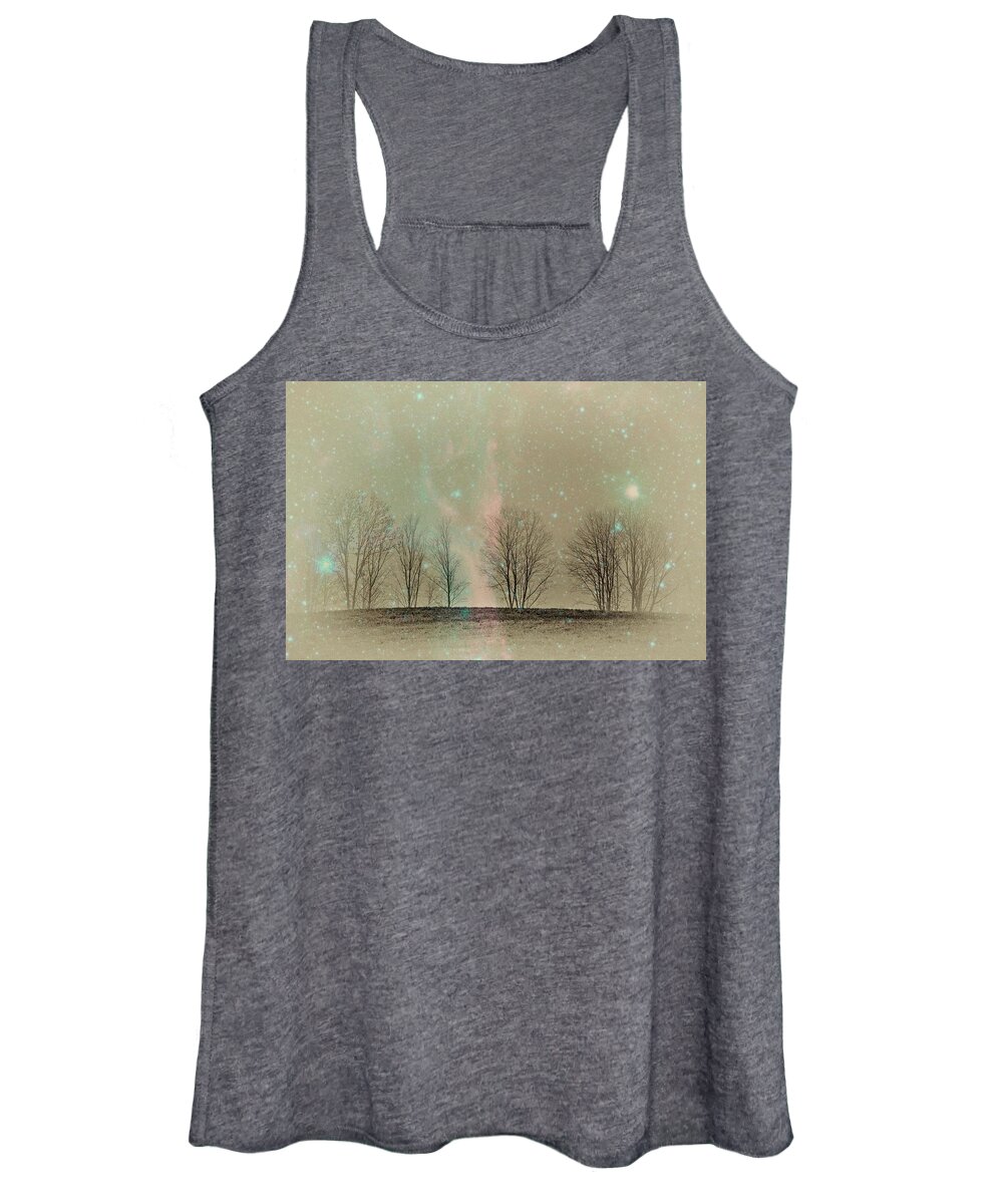 Trees Women's Tank Top featuring the photograph Tress in Starlight by Phyllis Meinke