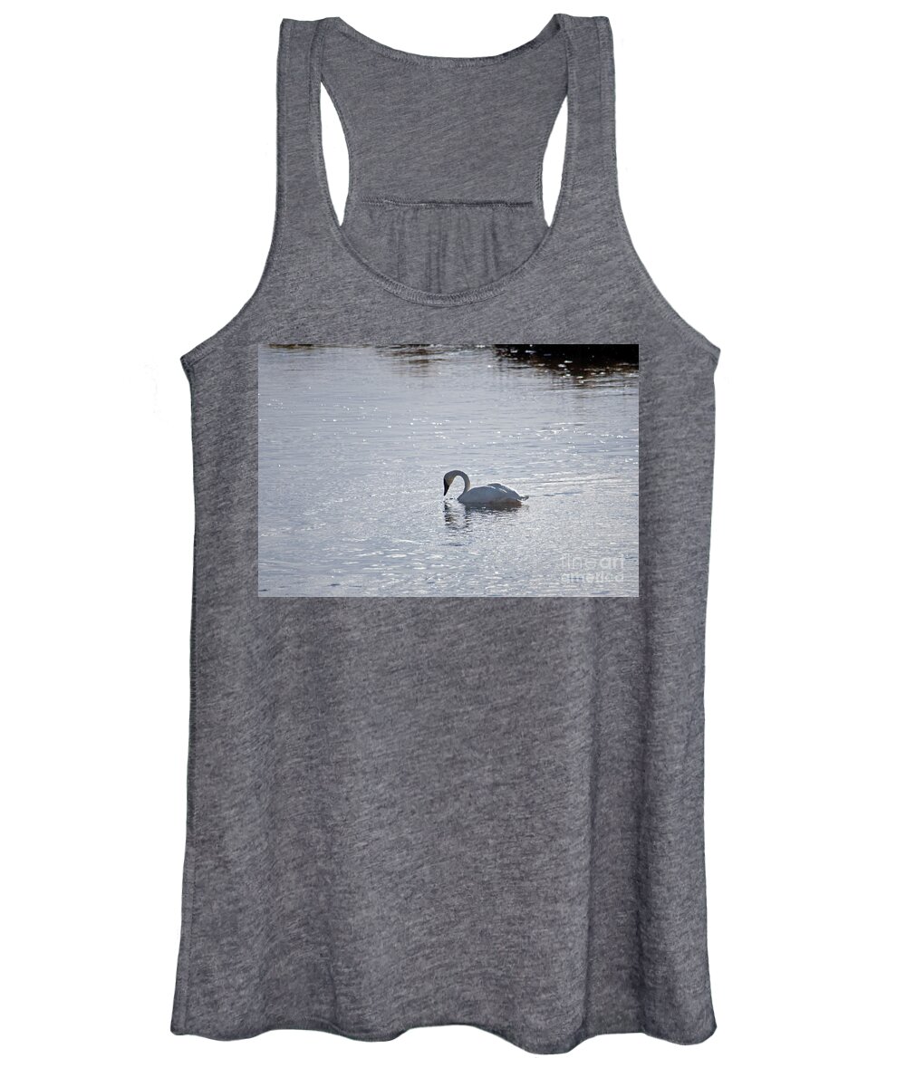 Bird Women's Tank Top featuring the photograph Trumpeter Swan Yellowstone by Cindy Murphy - NightVisions