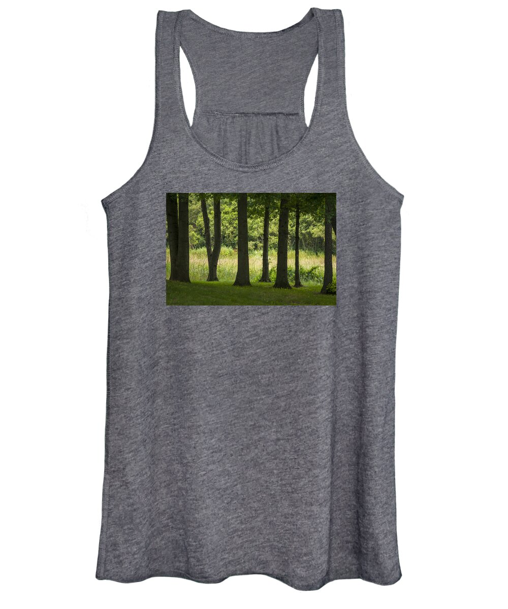 7 Trees Women's Tank Top featuring the photograph Trunks in a row by Brian Green