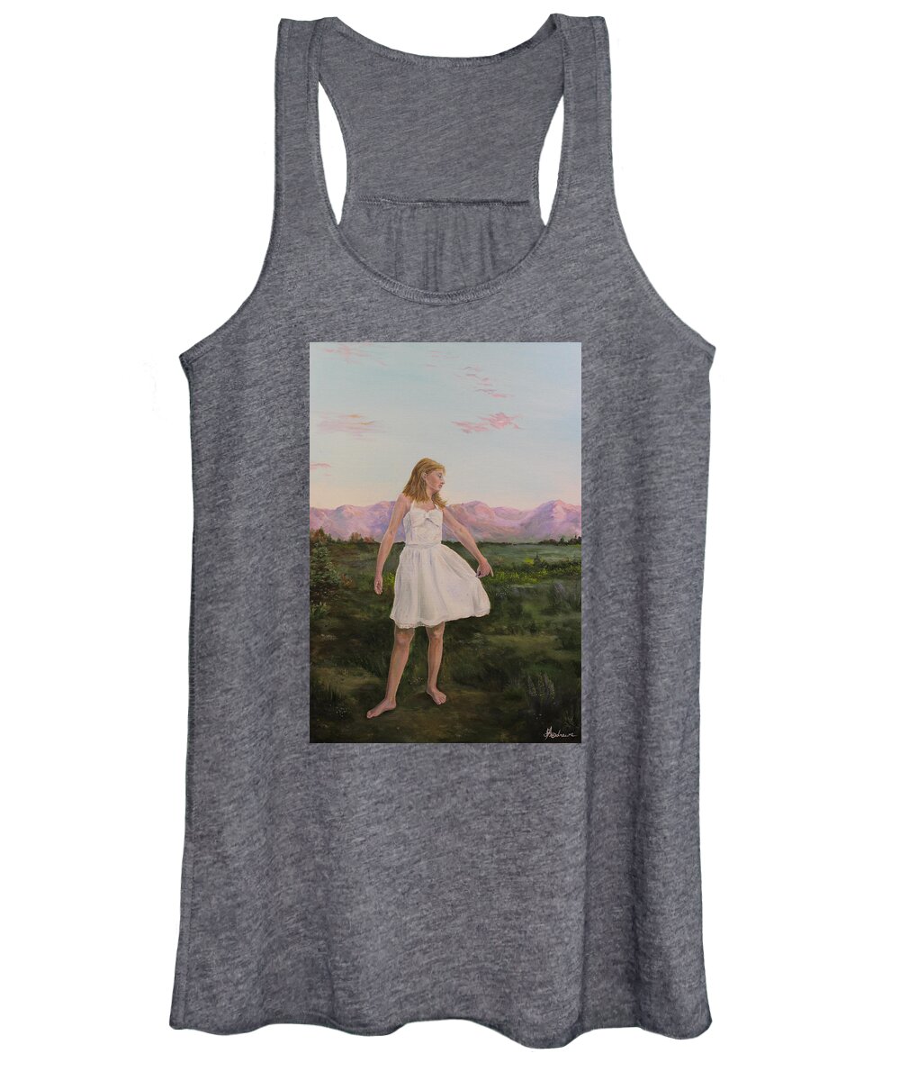 Landscape Women's Tank Top featuring the painting Tuesday's Child by James Andrews