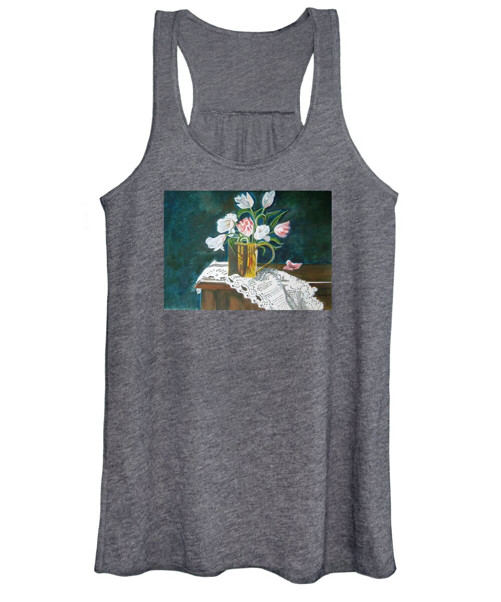 Tulips Women's Tank Top featuring the painting Tulips by Manjiri Kanvinde