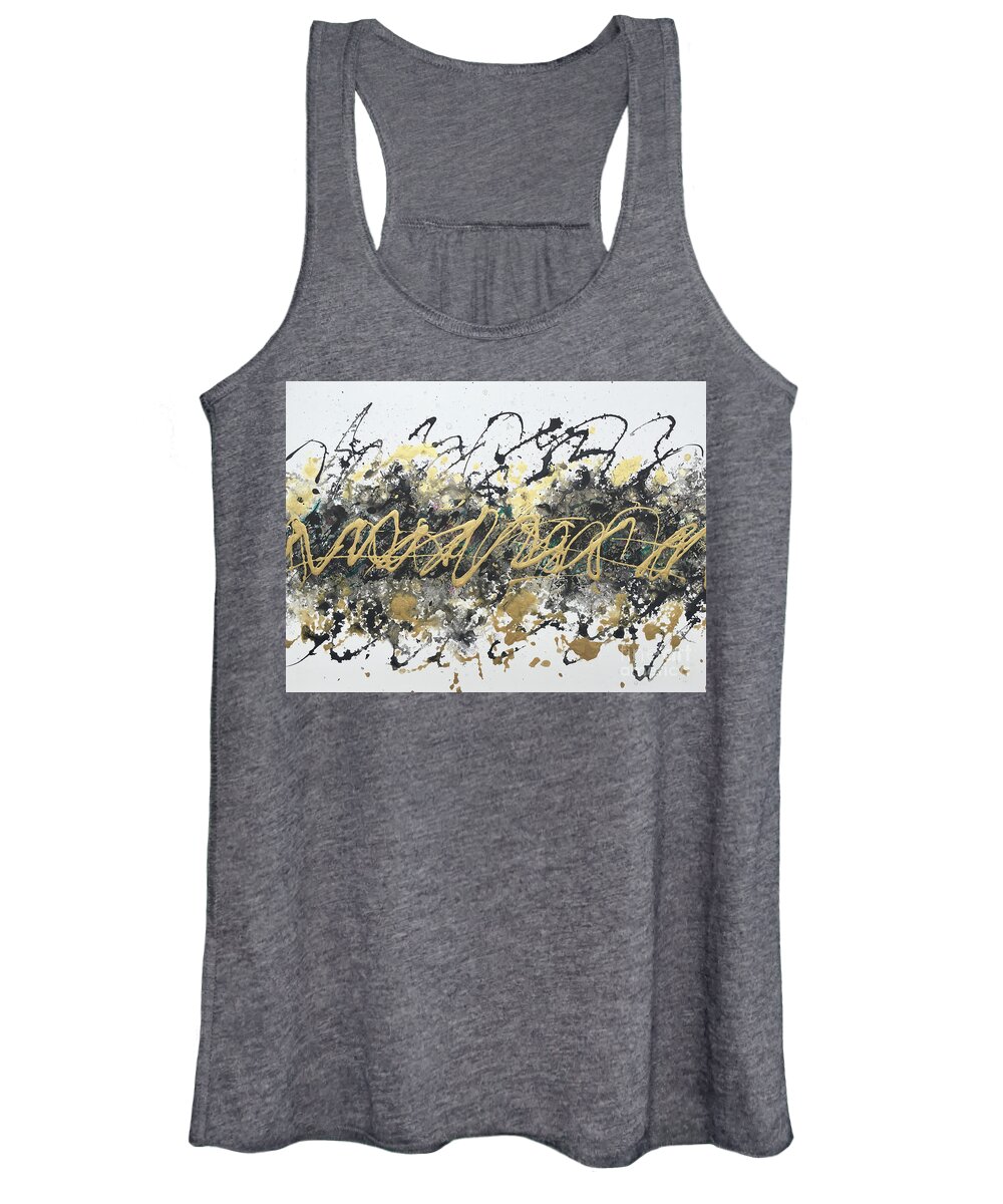 Abstract Women's Tank Top featuring the painting Tuxedo by Linda Cranston