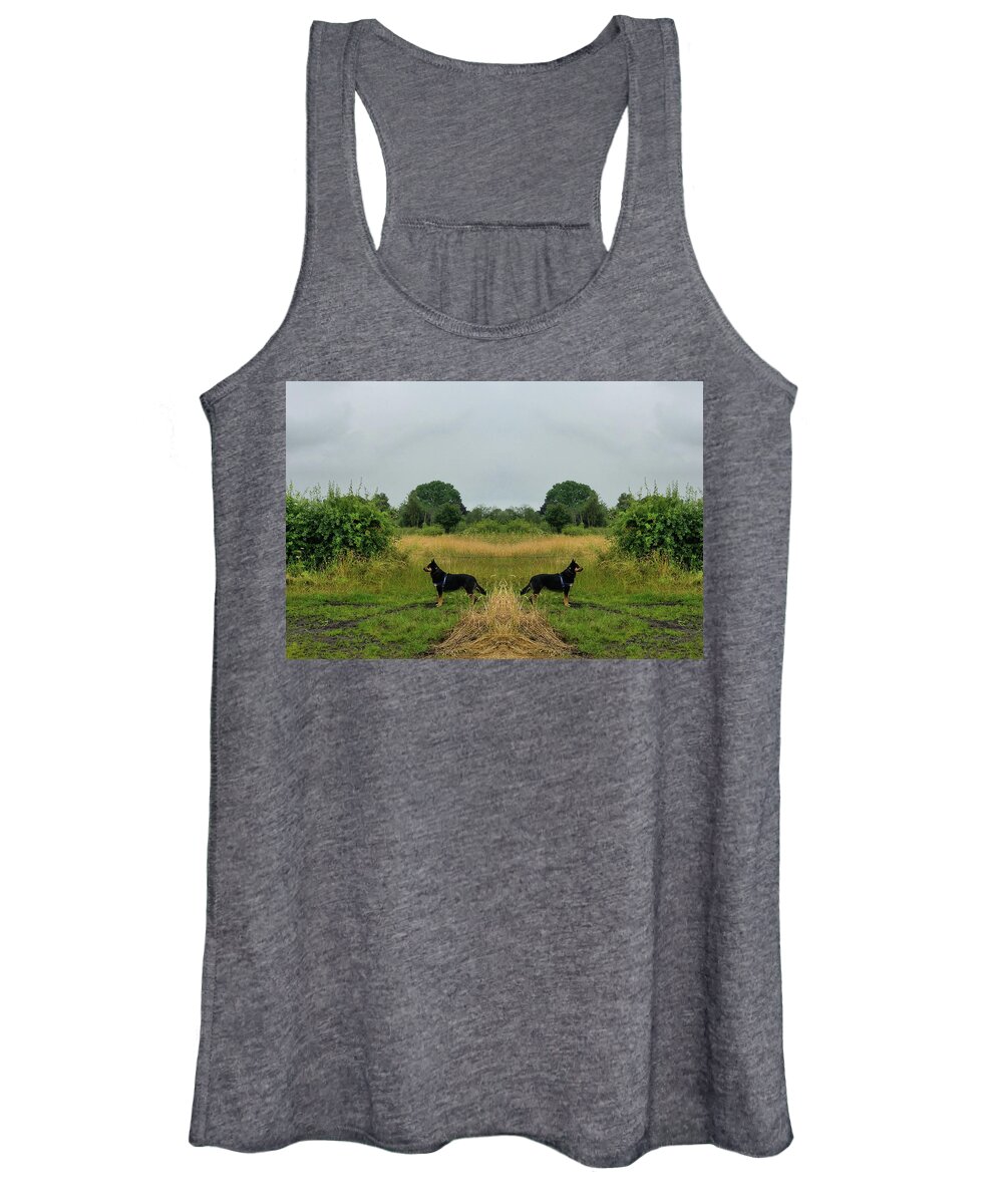 Cheshire Women's Tank Top featuring the photograph Twin Guards by Kathy K McClellan