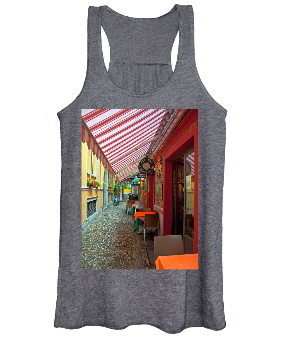 Bellagio Italy Women's Tank Top featuring the photograph Under the Canopy - Lake Como, Bellagio, Italy by Denise Strahm