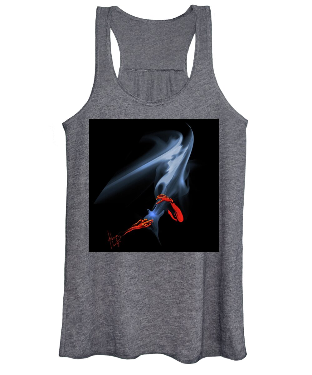 Guitar Women's Tank Top featuring the painting Unholy Smoke by DC Langer