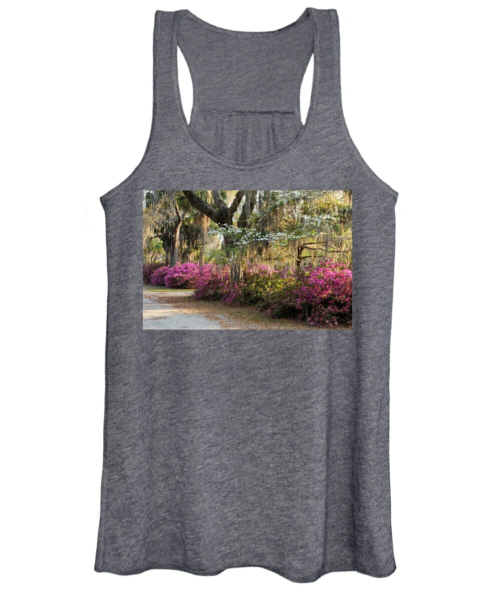 Spring Women's Tank Top featuring the photograph Unpaved road in Spring by Bradford Martin