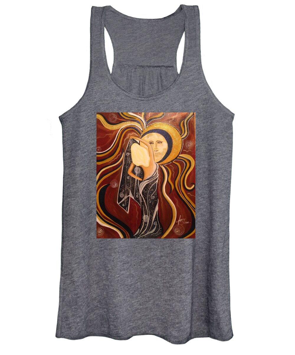  Women's Tank Top featuring the painting Unveiling The Goddess by Tracy McDurmon