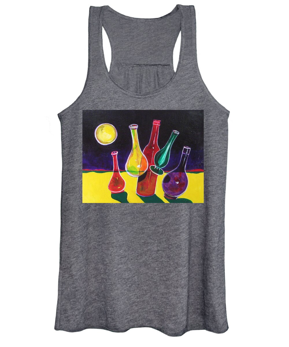 Space Women's Tank Top featuring the painting Vases In Space - Still Life 12 by Rollin Kocsis