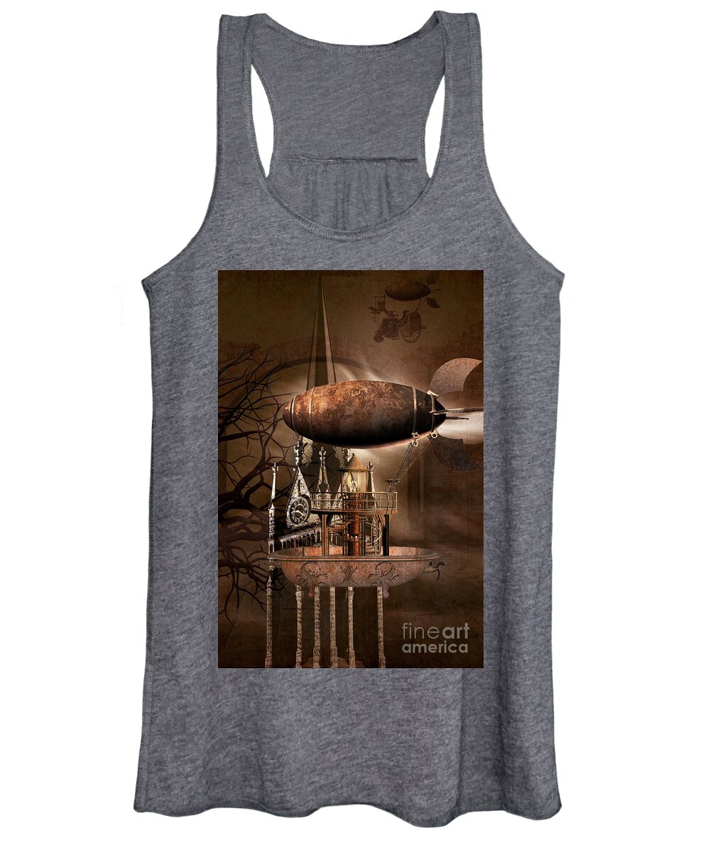 Steam Punk Women's Tank Top featuring the digital art Vespers by Arthur Miller