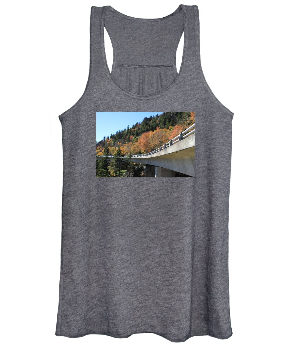 Viaduct Women's Tank Top featuring the photograph Viaduct Around Grandfather Mountain by Karen Ruhl