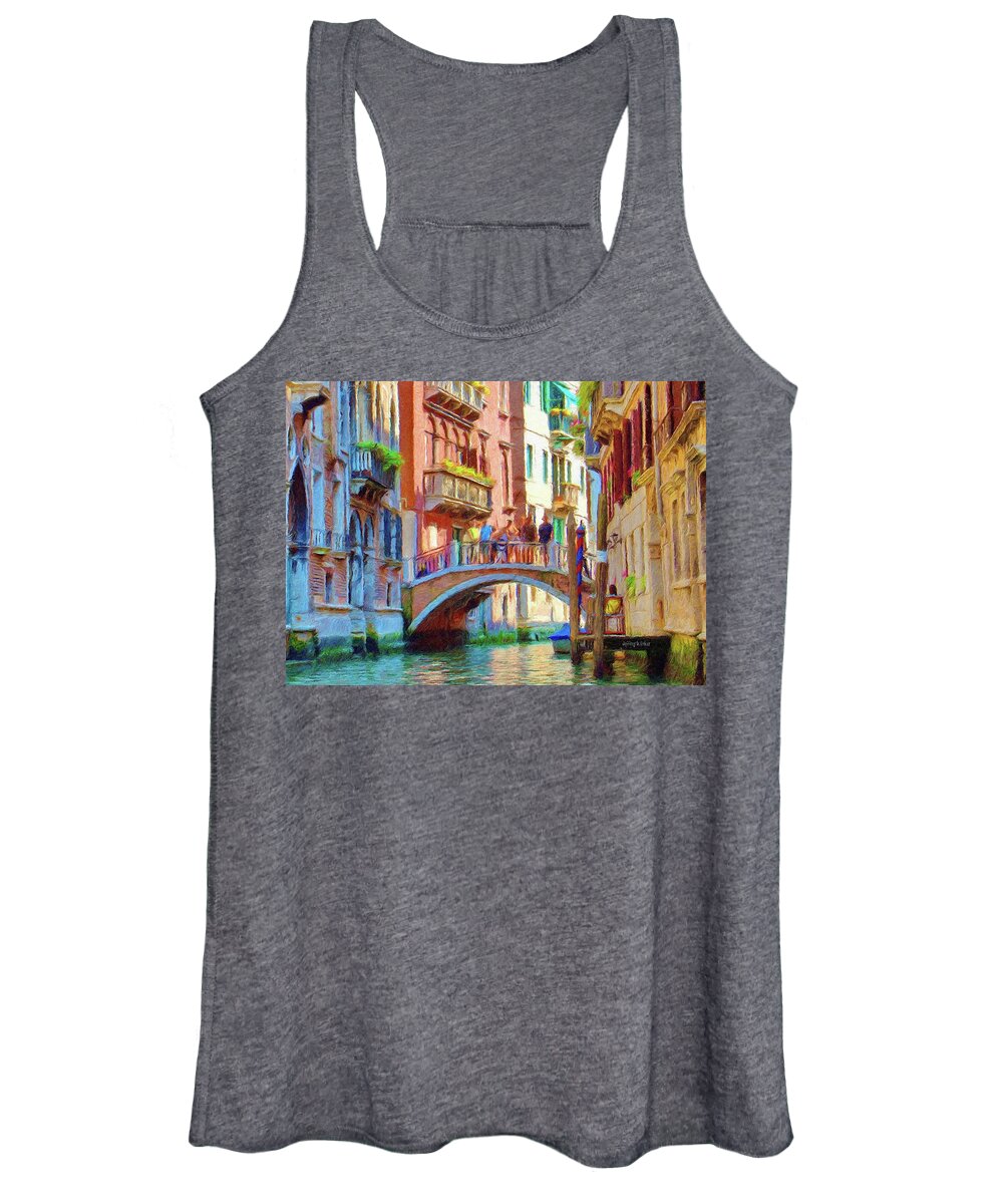 Architecture Women's Tank Top featuring the painting View from the Canal by Jeffrey Kolker