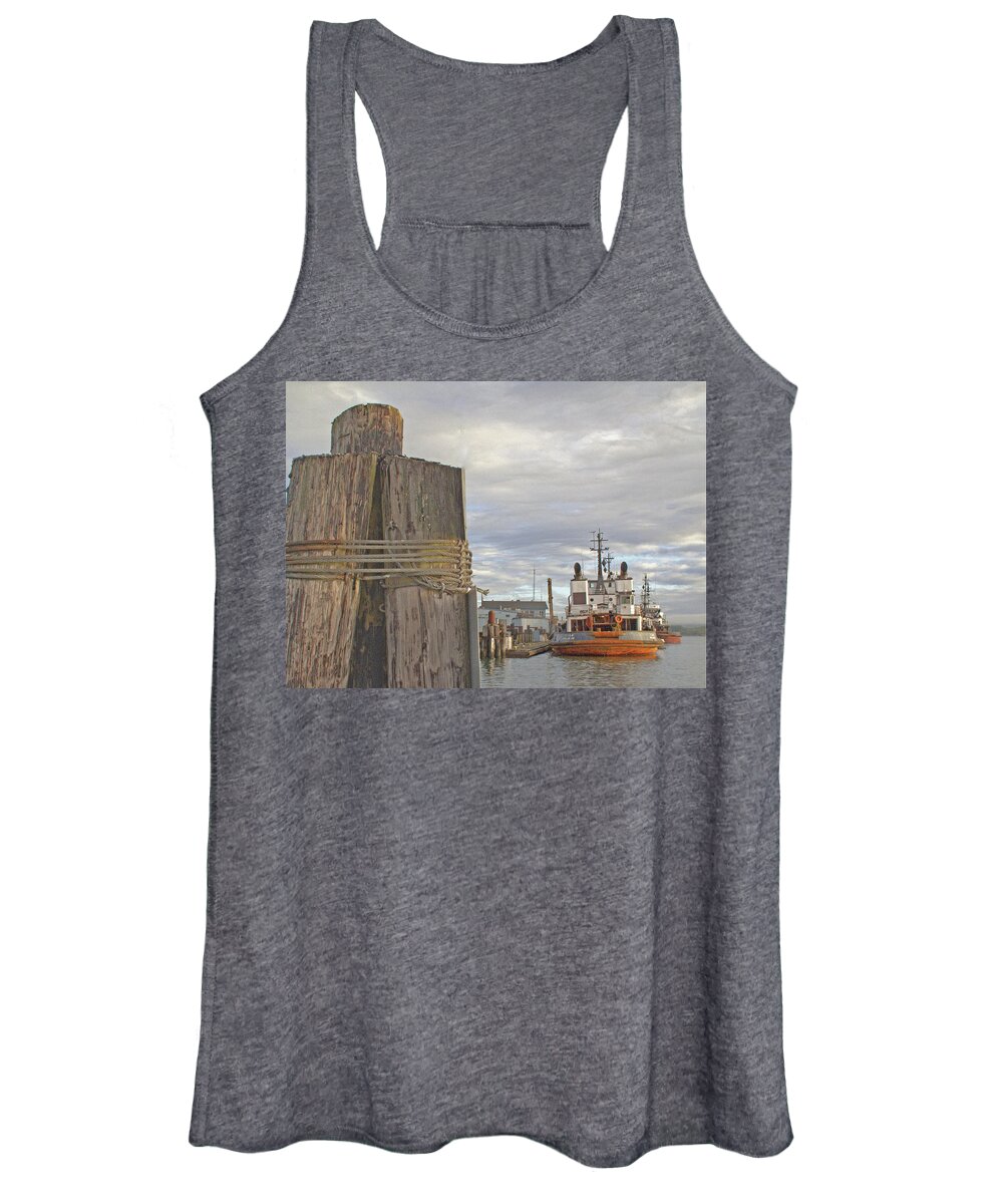 Boat Women's Tank Top featuring the photograph View from the Pilings by Suzy Piatt