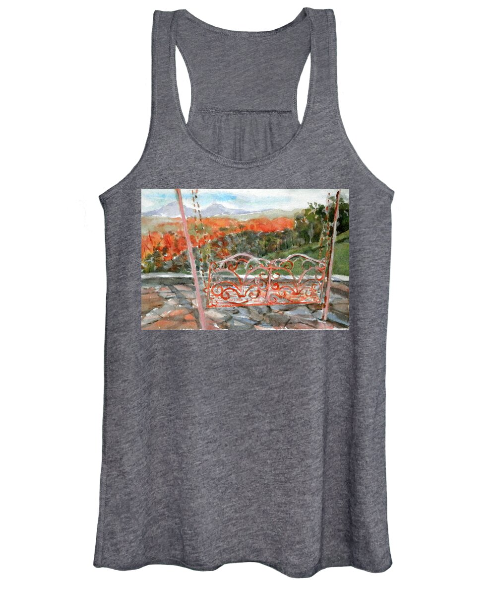 Landscape Women's Tank Top featuring the painting View of Yonah by Martha Tisdale