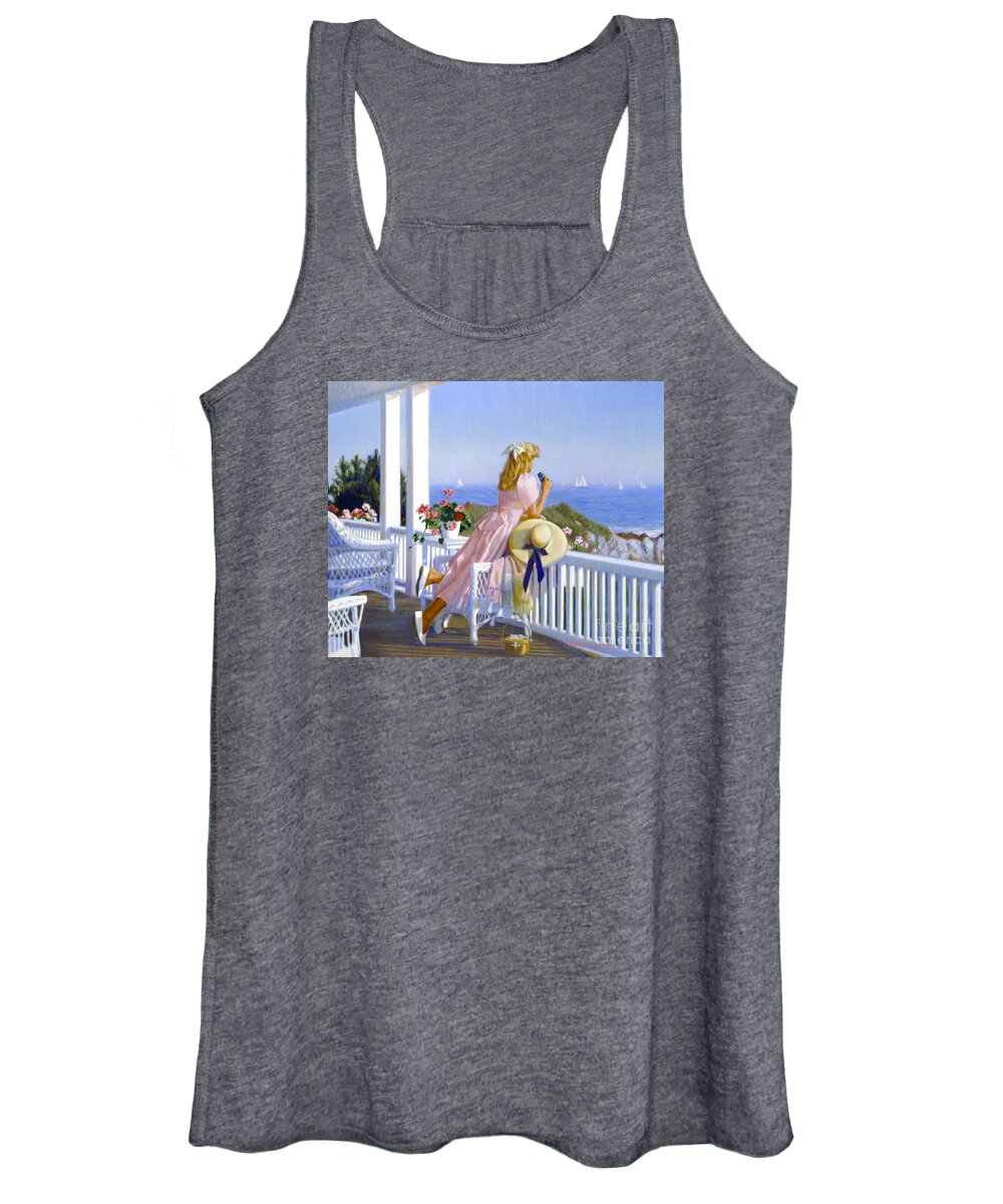 Woman Women's Tank Top featuring the painting View Point by Candace Lovely