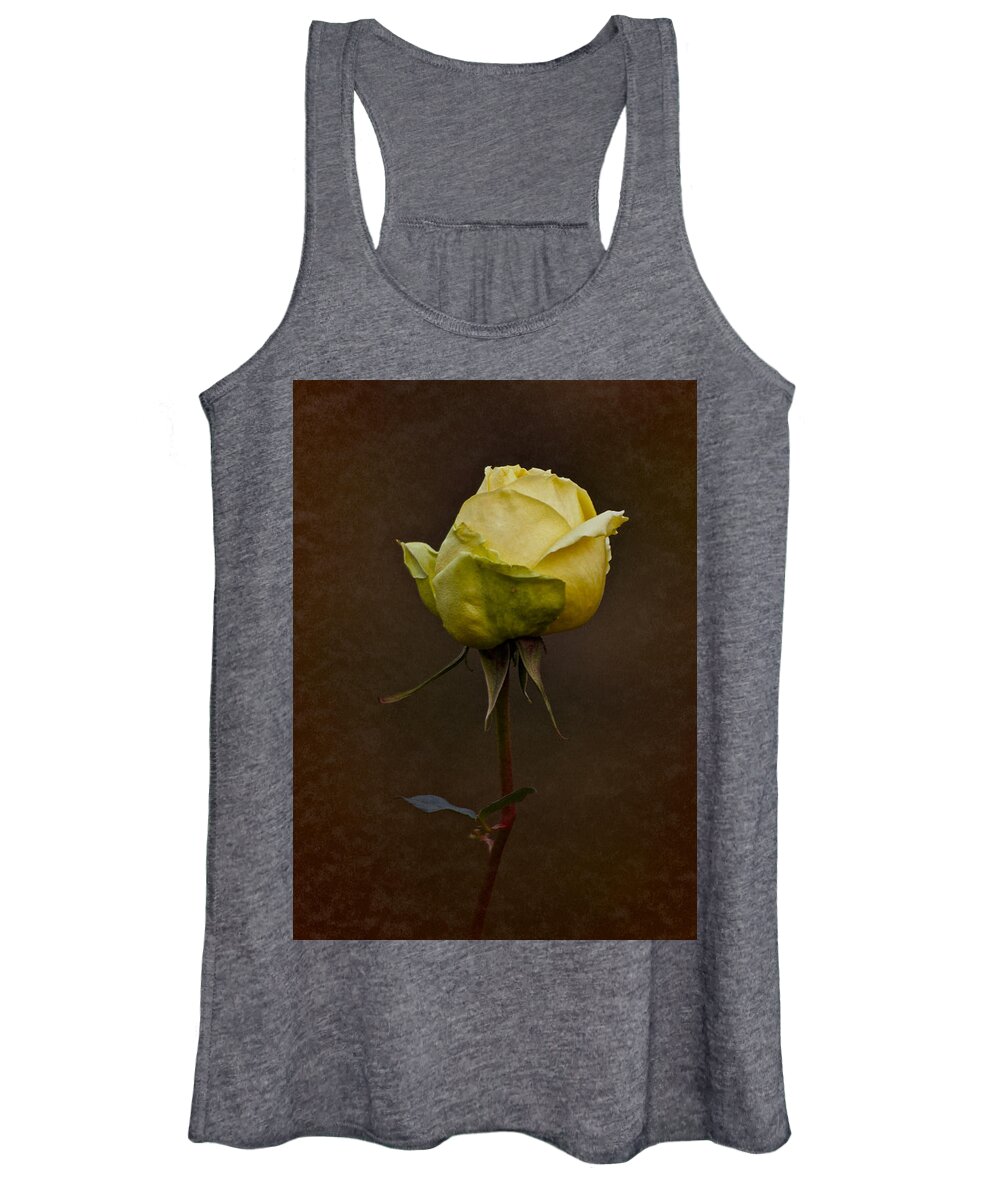 Rose Women's Tank Top featuring the photograph Vintage Yellow Rose 2018 by Richard Cummings