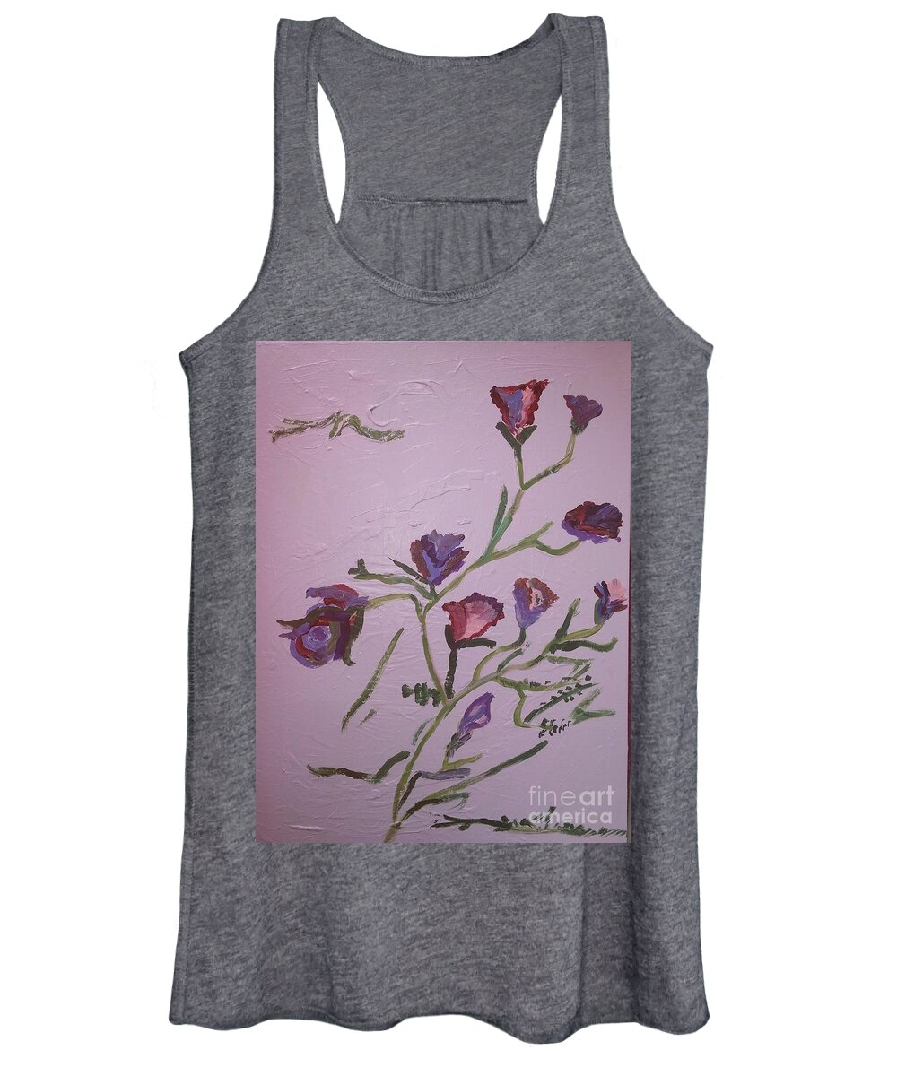 Roses Women's Tank Top featuring the painting Violet Elegance by Jennylynd James