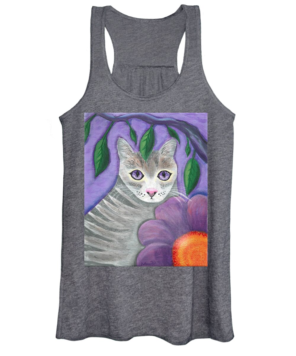 Violet Women's Tank Top featuring the painting Violet Eyed Cat by Monica Resinger