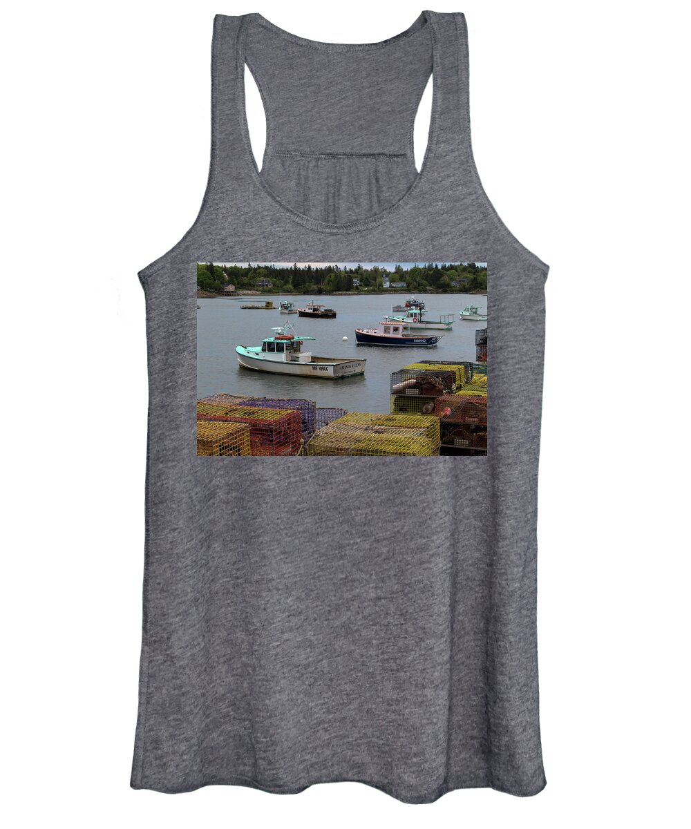 Lobster Traps Women's Tank Top featuring the photograph Waiting for Sunrise by Holly Ross