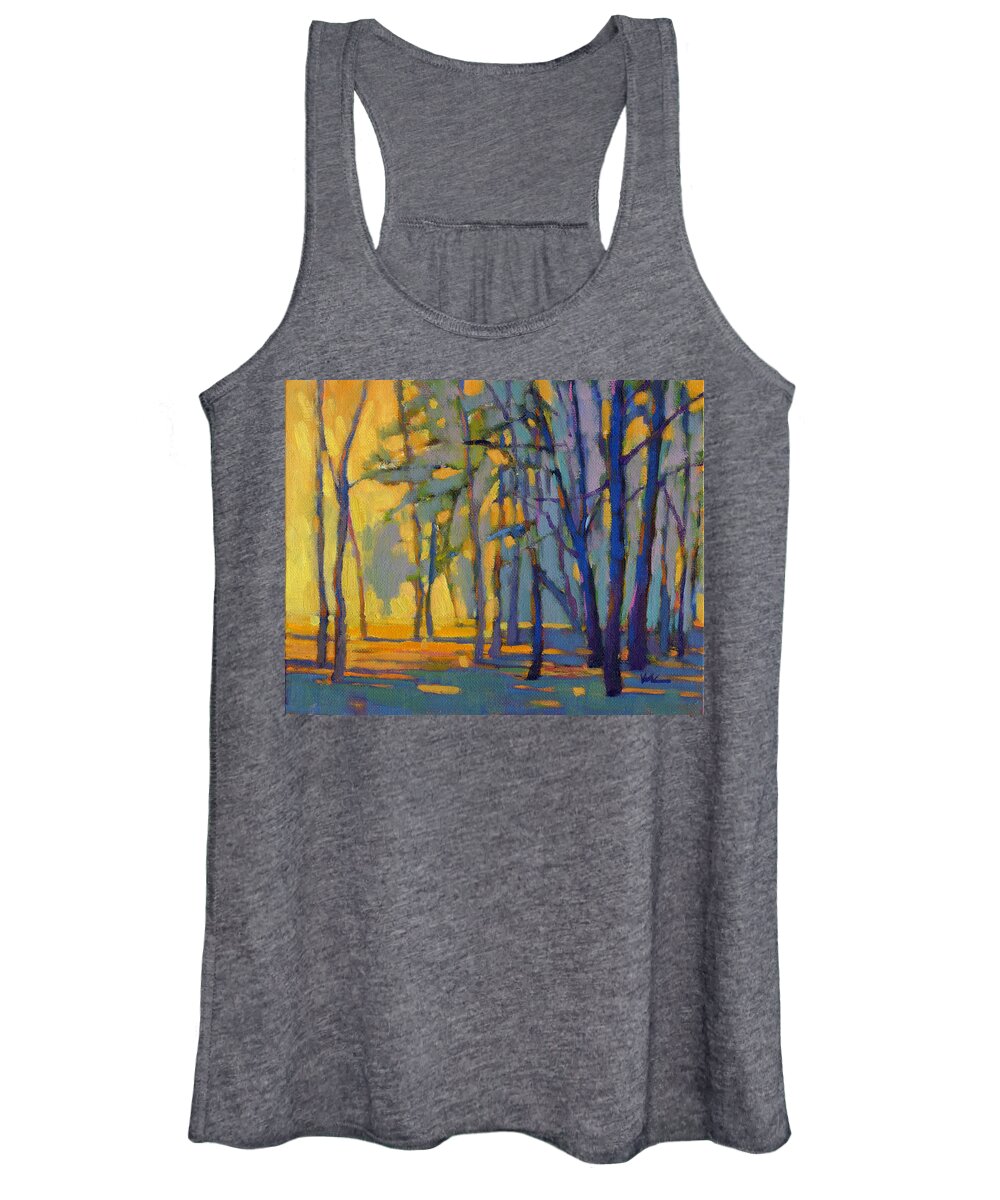  Women's Tank Top featuring the painting Walk in the Woods 3 by Konnie Kim