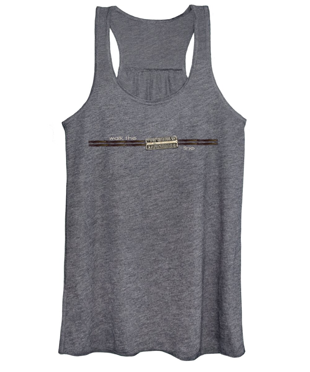 Bristol Women's Tank Top featuring the photograph Walk the Line Light Lettering by Heather Applegate