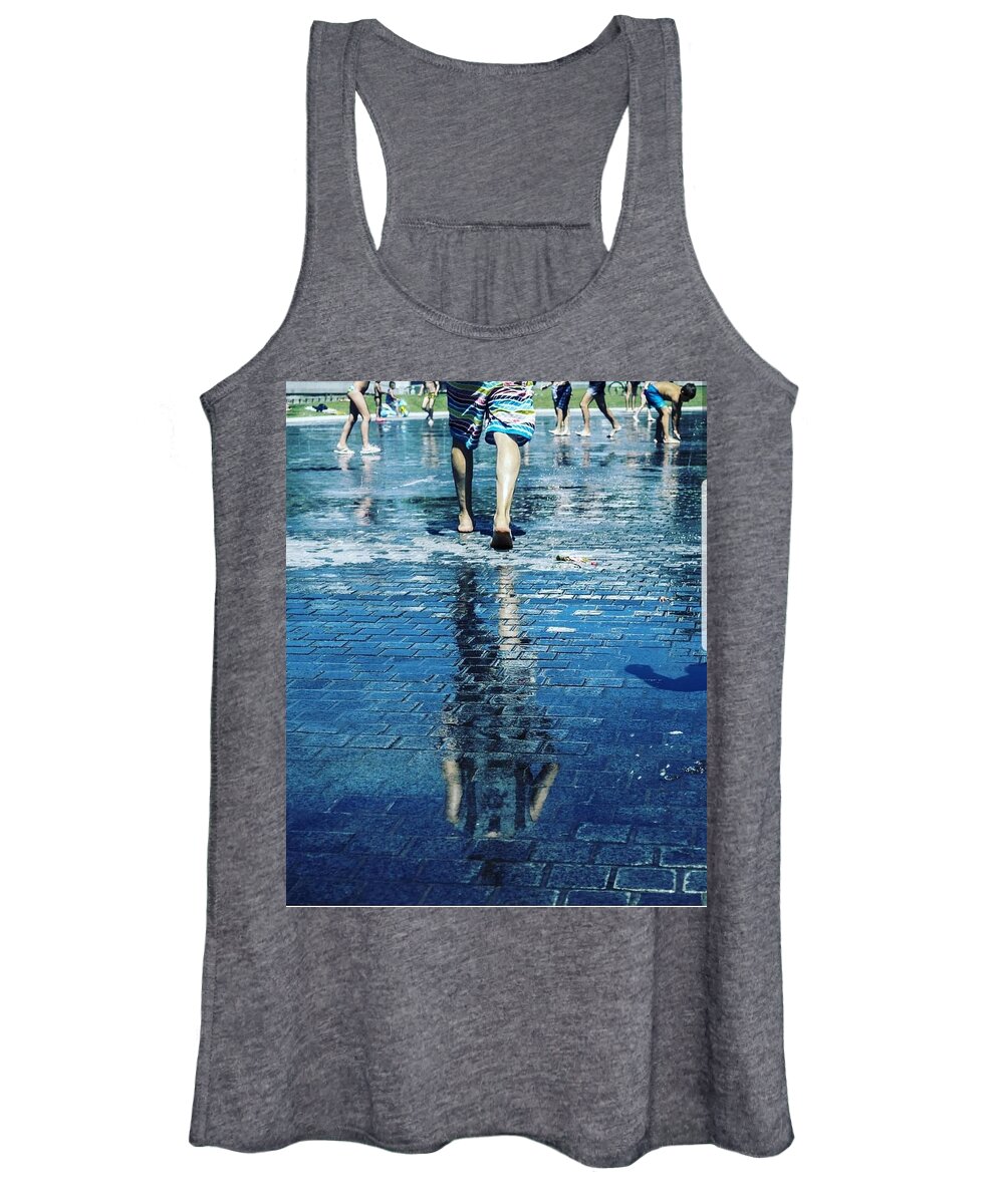 Man Women's Tank Top featuring the photograph Walking on the water by Nerea Berdonces Albareda