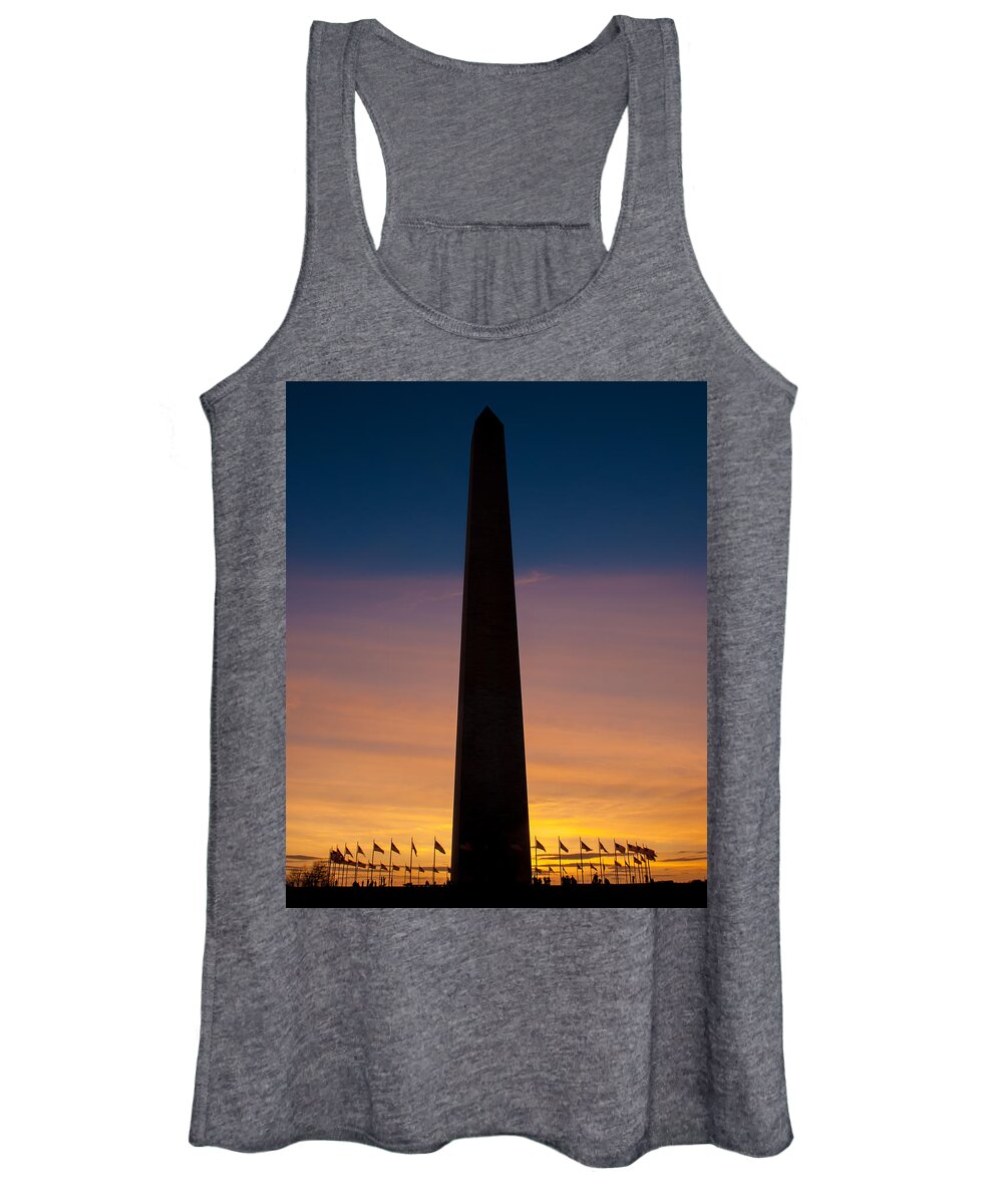 Captial Women's Tank Top featuring the photograph Washington Monument at Sunset by Mark Dodd
