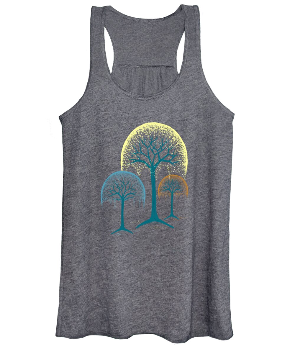  Weeping Willow Women's Tank Top featuring the painting Waterfall Willows by Little Bunny Sunshine