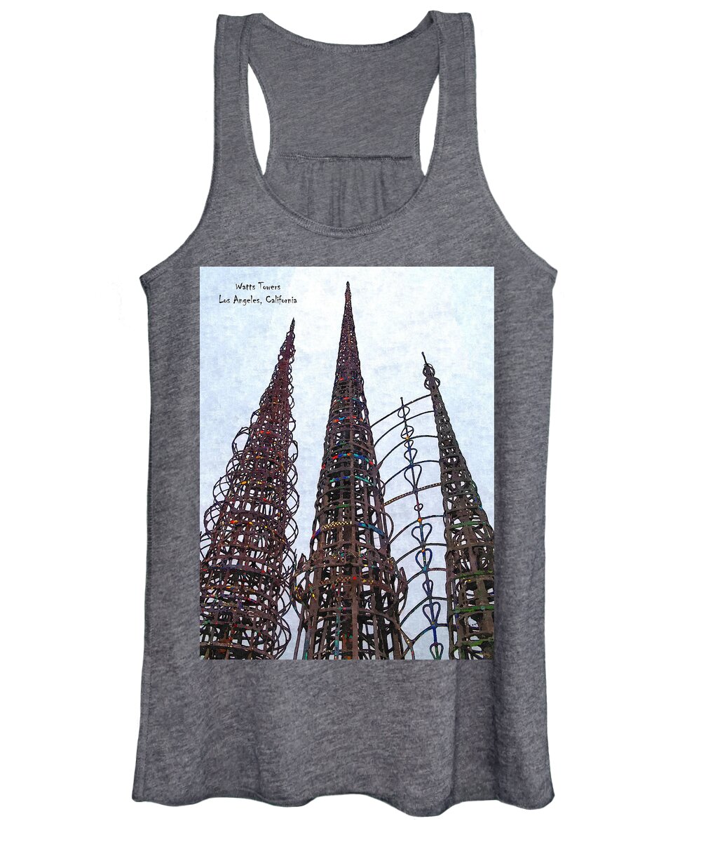 Watts Towers Women's Tank Top featuring the photograph Watts Towers 2 - Los Angeles by Glenn McCarthy Art and Photography