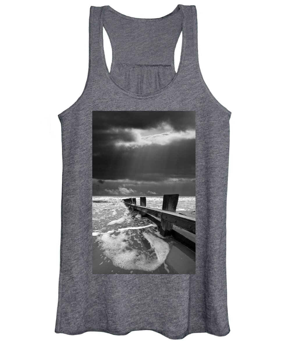 Groyne Women's Tank Top featuring the photograph Wave Defenses by Meirion Matthias