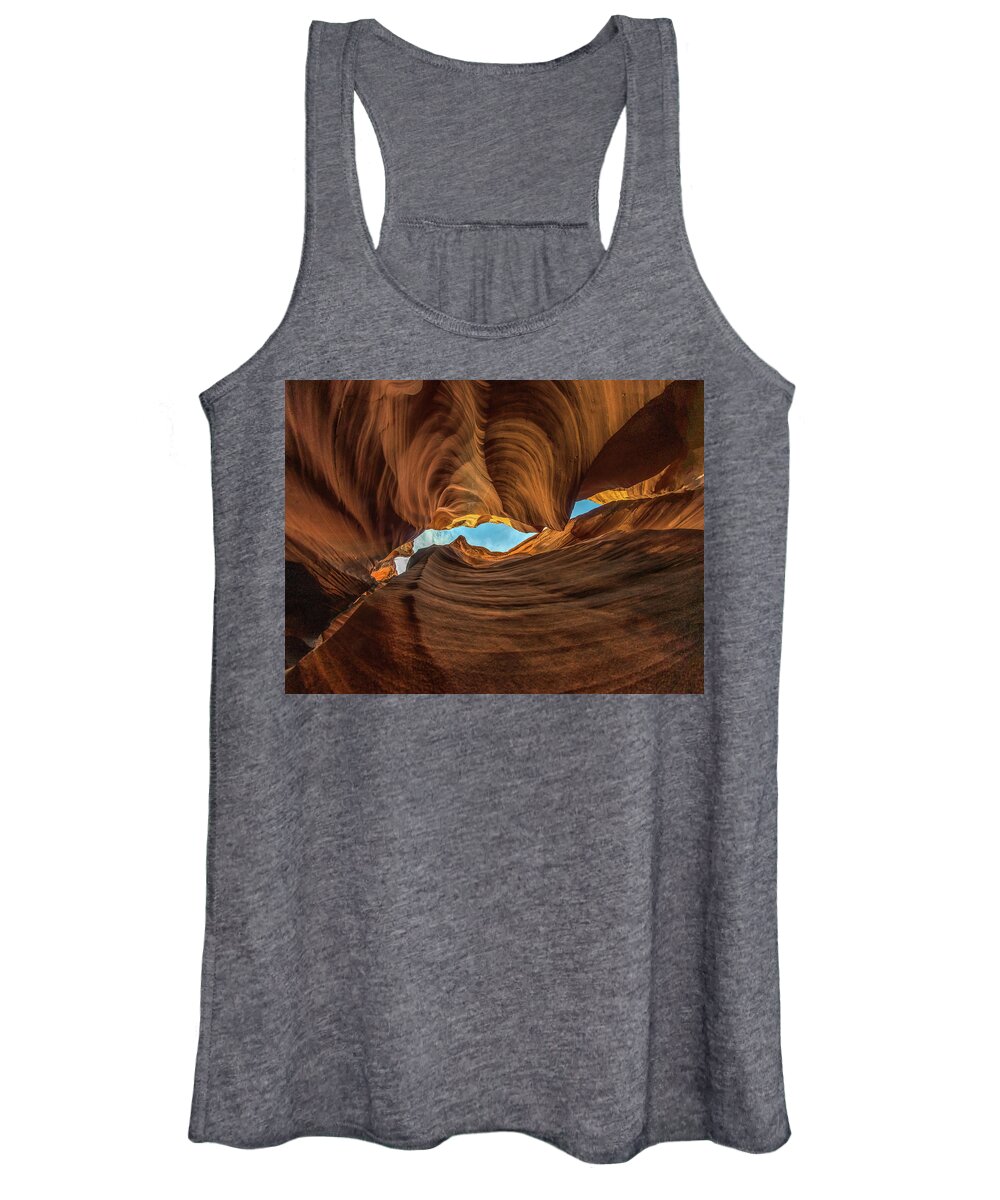 Antelope Canyon Women's Tank Top featuring the photograph Wavy by Bryan Xavier