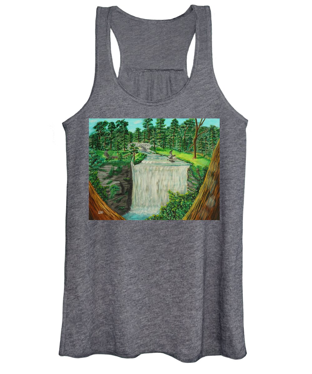 Waterfall Women's Tank Top featuring the painting Webster Falls by David Bigelow