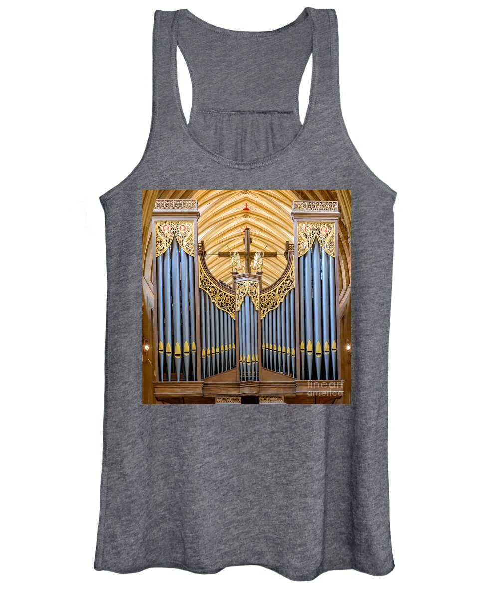 Wells Women's Tank Top featuring the photograph Wells cathedral organ by Colin Rayner
