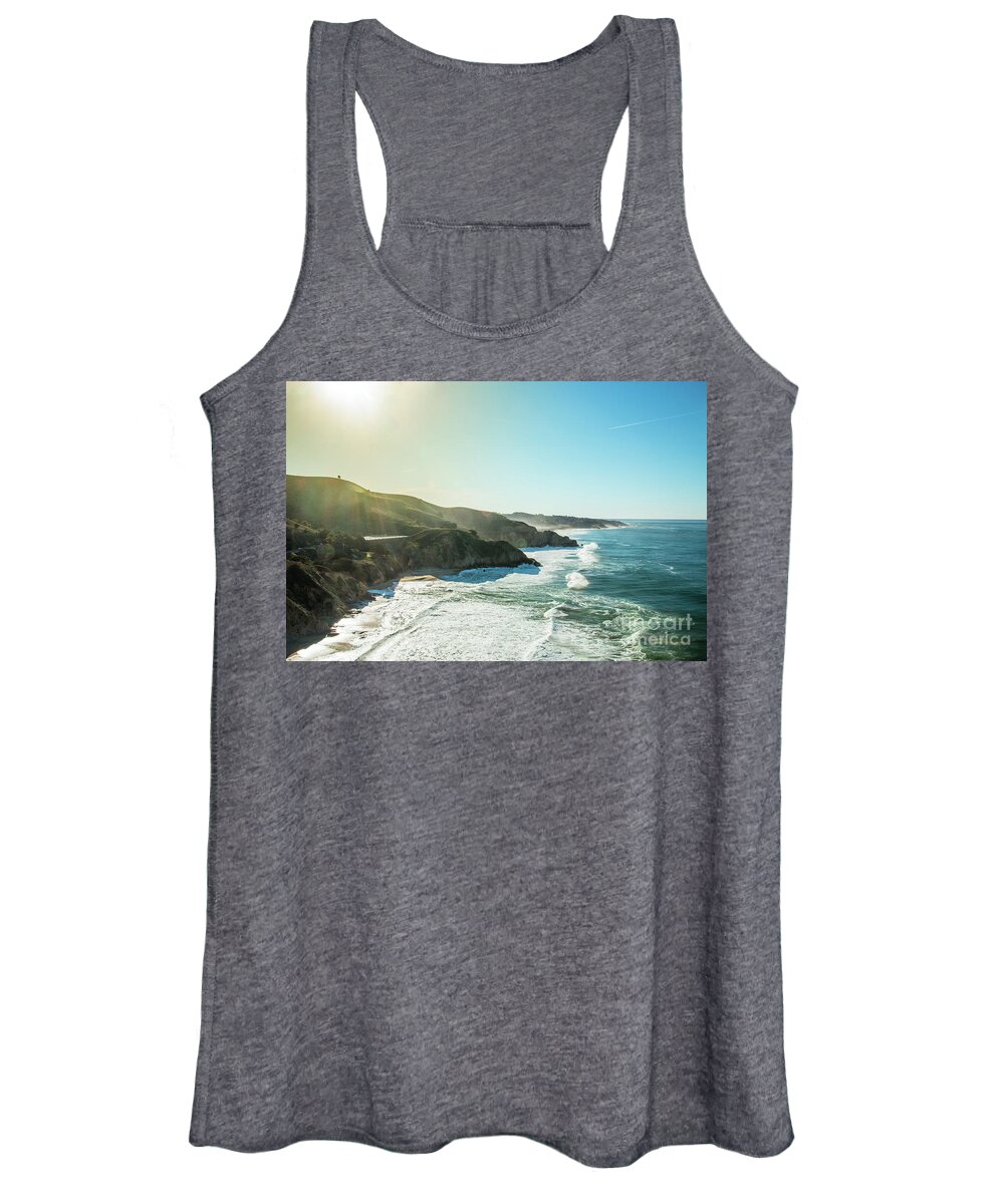 Cliff Women's Tank Top featuring the photograph Westcoast highway number 1 sunny coast by Amanda Mohler