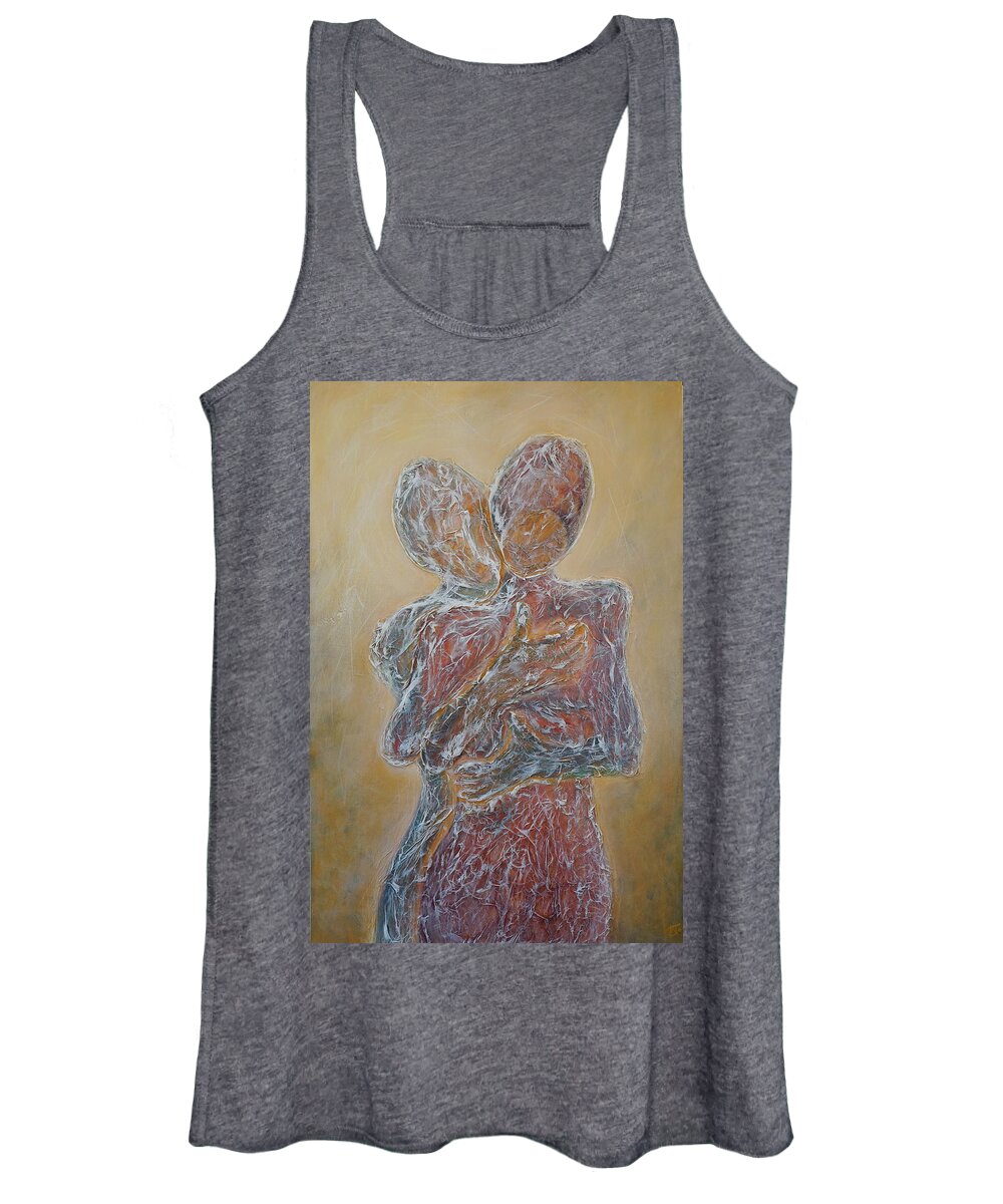 Abstract Women's Tank Top featuring the painting Where You Start and I Begin by Theresa Marie Johnson