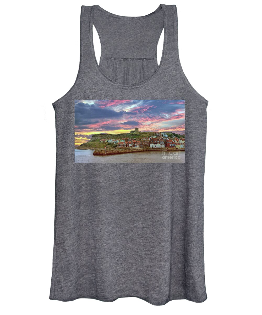 Whitby Women's Tank Top featuring the photograph Whitby Abbey UK by Lynn Bolt