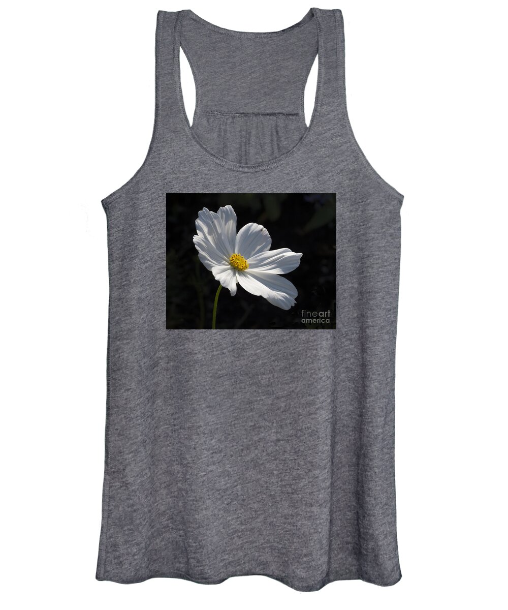 Flower Women's Tank Top featuring the photograph White Cosmos by Lili Feinstein