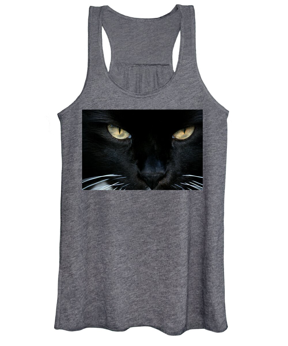 Cat Women's Tank Top featuring the photograph White Whiskers by Lorenzo Cassina
