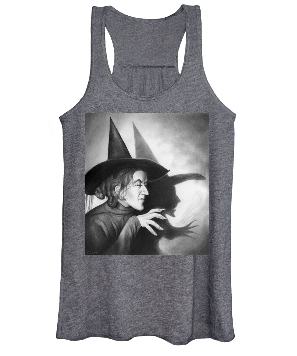 Margaret Hamilton Women's Tank Top featuring the drawing Wicked Witch of the West by Greg Joens