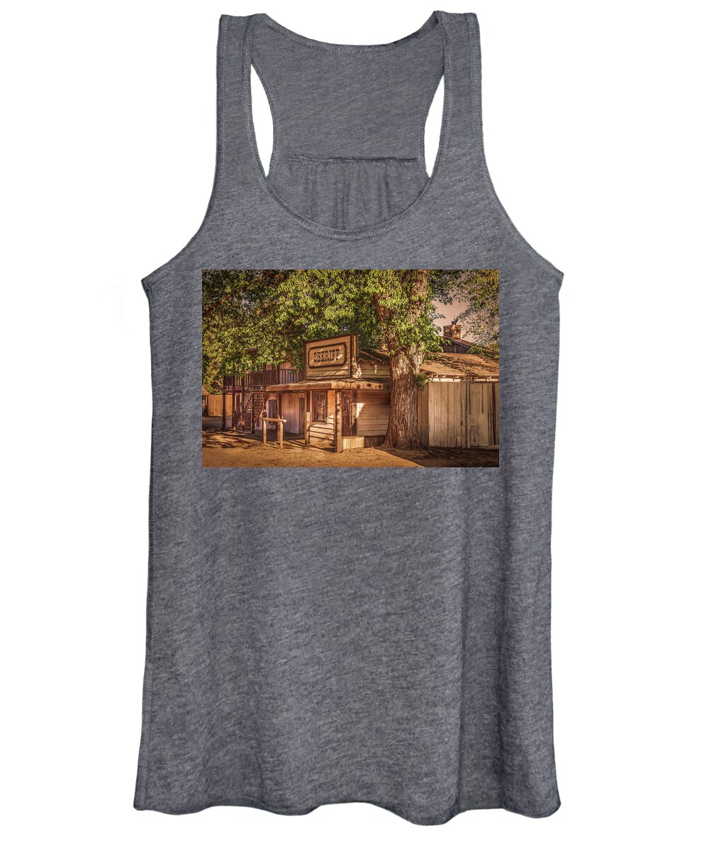 Wild West Women's Tank Top featuring the photograph Wild West Sheriff Office by Gene Parks