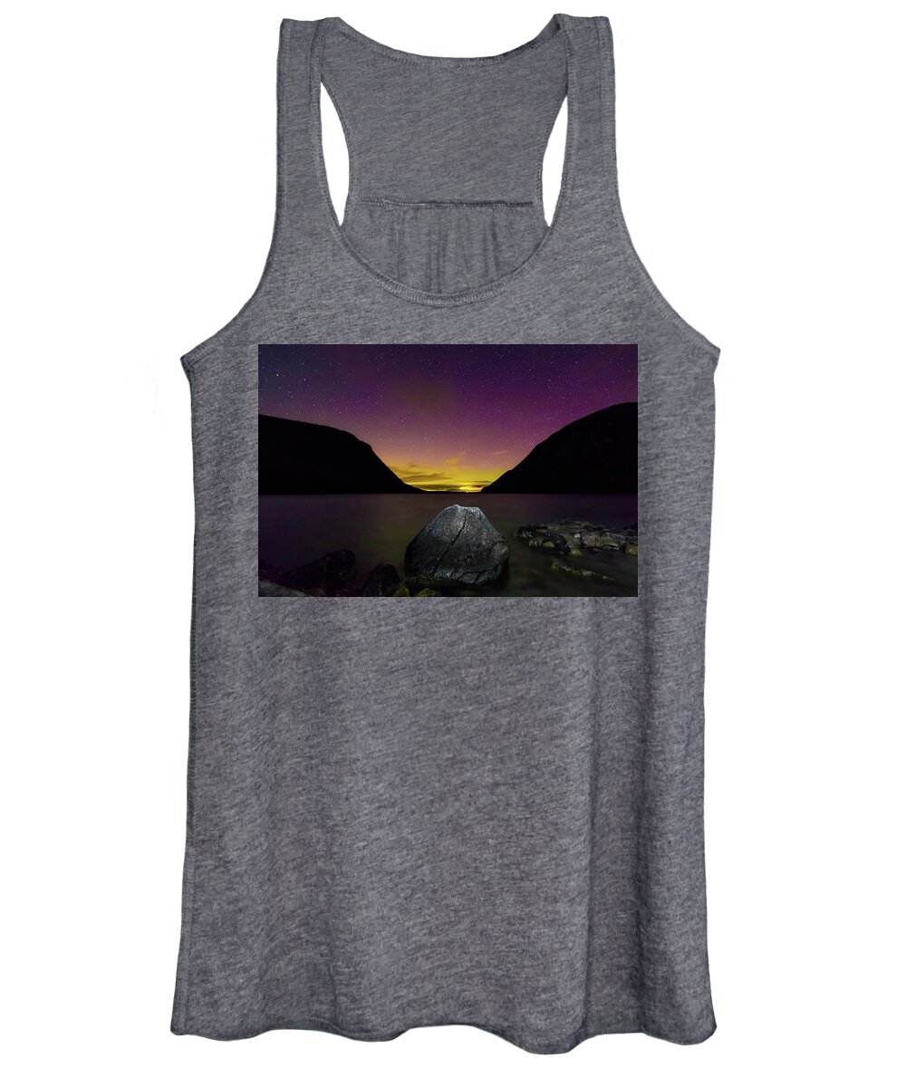 Aurora Women's Tank Top featuring the photograph Willoughby Aurora and Boulder by Tim Kirchoff
