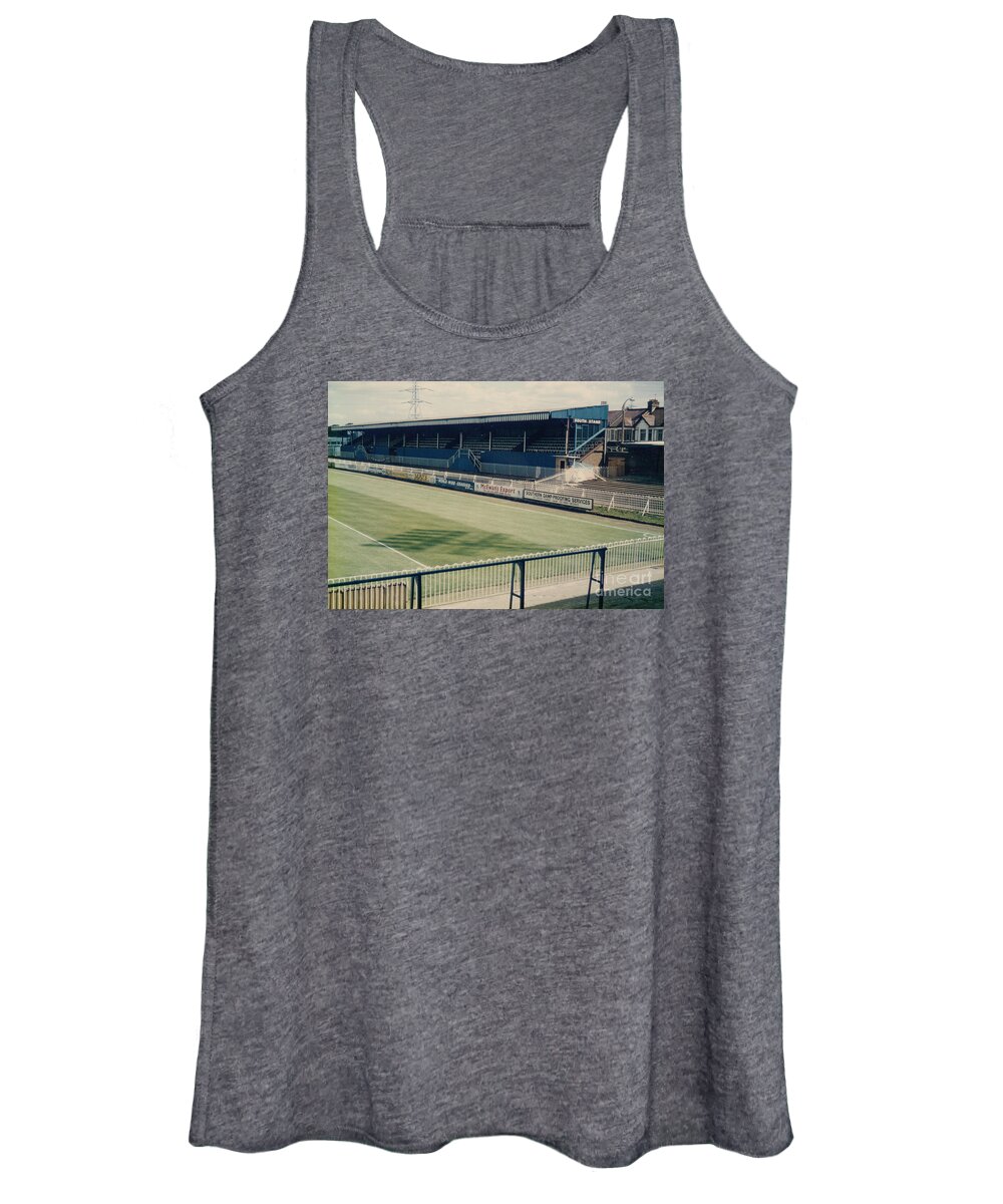  Women's Tank Top featuring the photograph Wimbledon FC - Plough Lane - South Stand 2 - 1969 by Legendary Football Grounds