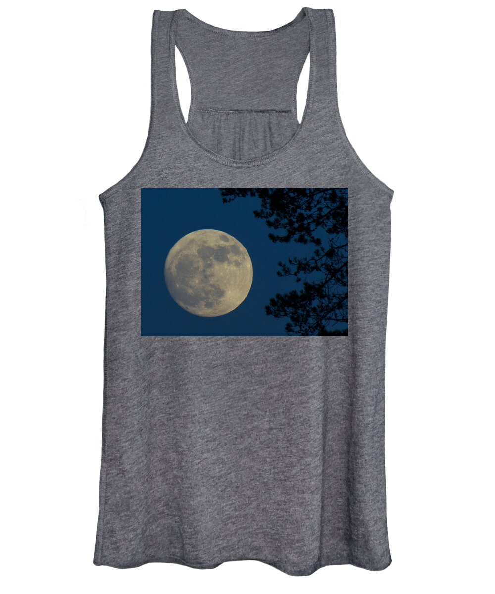 Moon Women's Tank Top featuring the photograph Winter Moon by Randy Hall