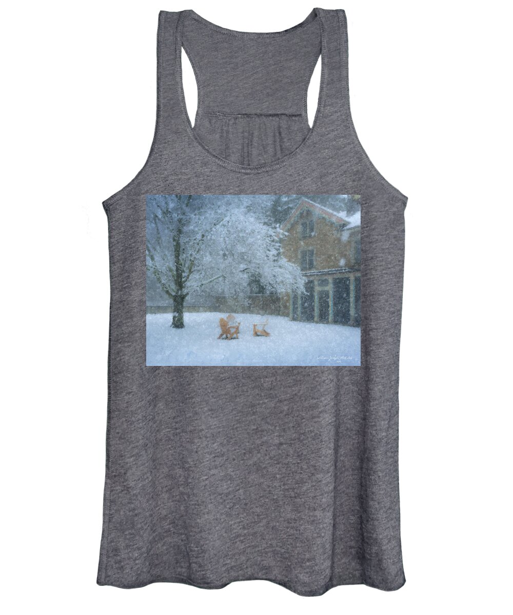 Winter Women's Tank Top featuring the painting Winter Tea at Queset House by Bill McEntee