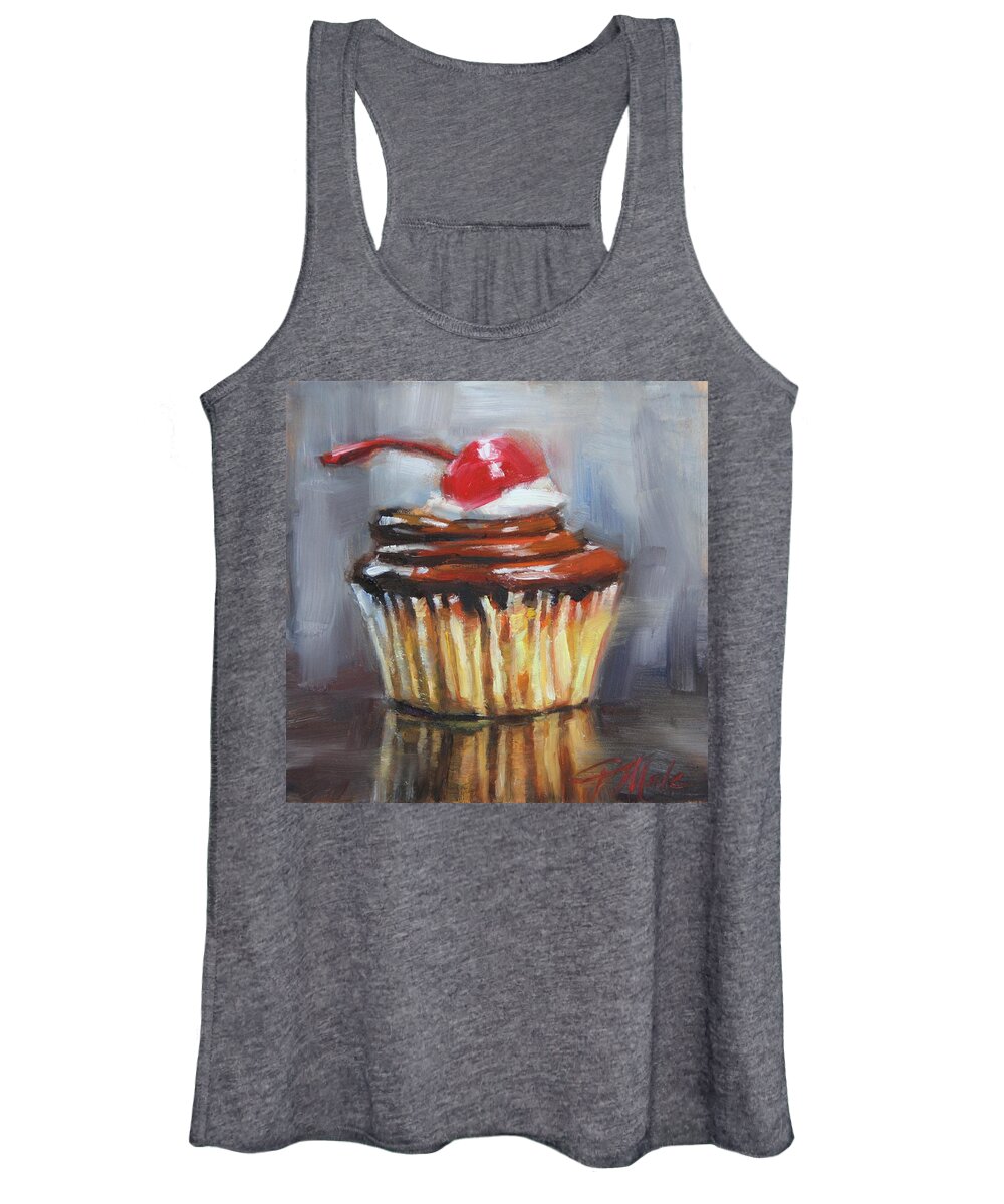 Oil Women's Tank Top featuring the painting With a Cherry On Top by Tracy Male