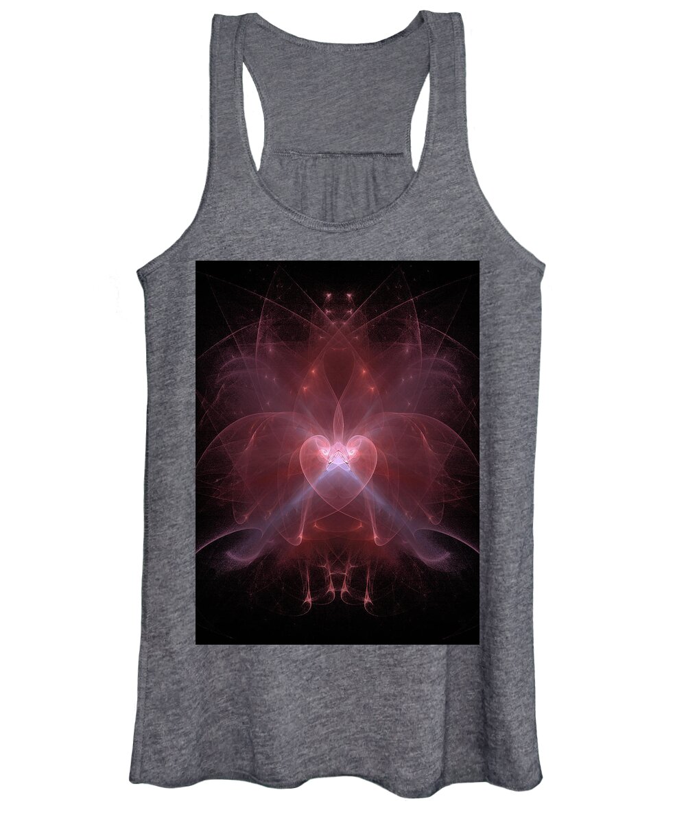 Abstract Women's Tank Top featuring the photograph Woman Heart Aglow by Ronda Broatch