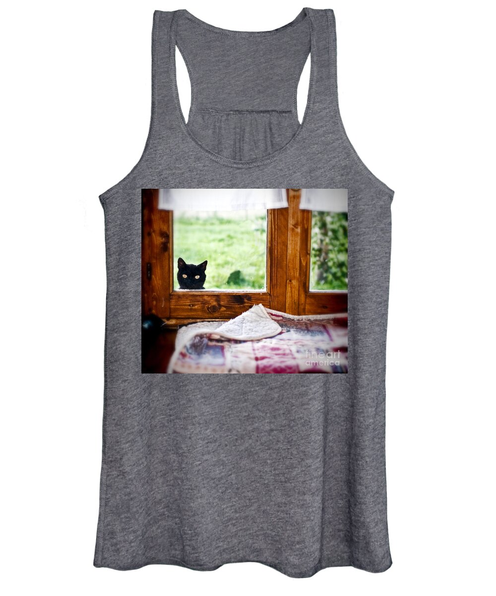 Animal Women's Tank Top featuring the photograph Wondering what's SHE... Better investigate by Silvia Ganora