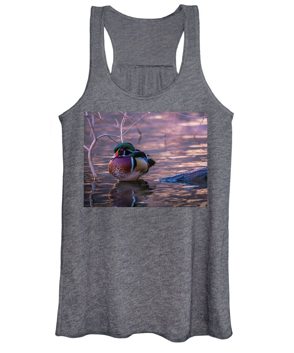 Wood Duck Women's Tank Top featuring the photograph Wood Duck Resting by Bryan Carter