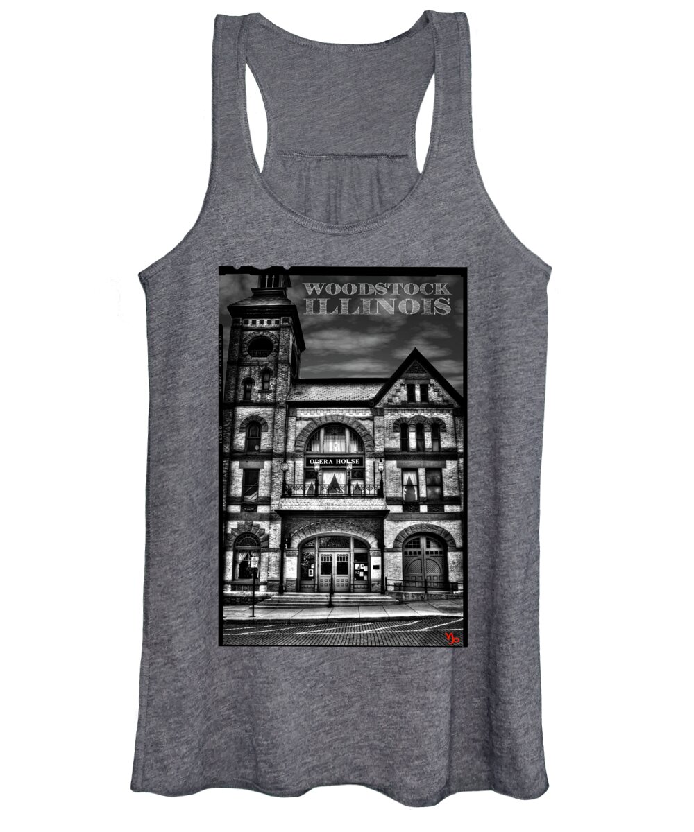 Illinois Women's Tank Top featuring the photograph Woodstock Opera House by Roger Passman