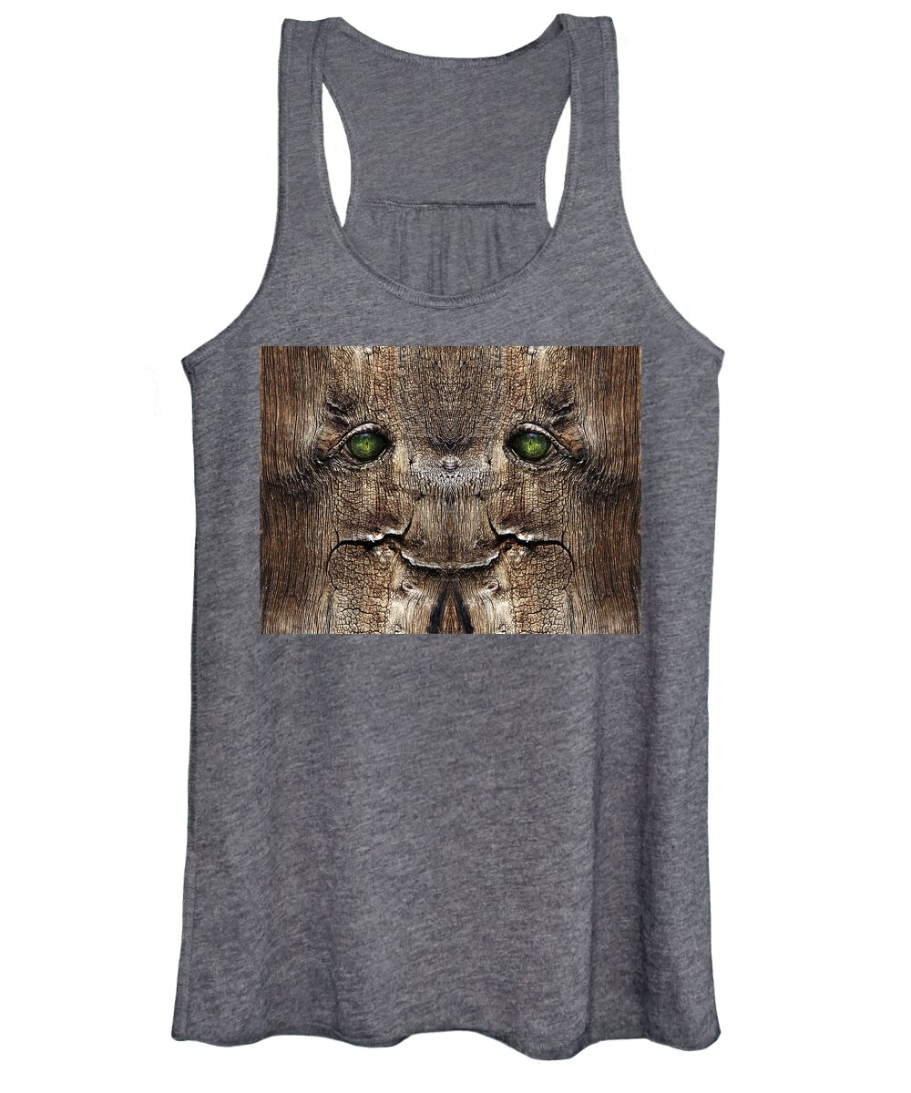 Wood Women's Tank Top featuring the digital art Woody 62 by Rick Mosher