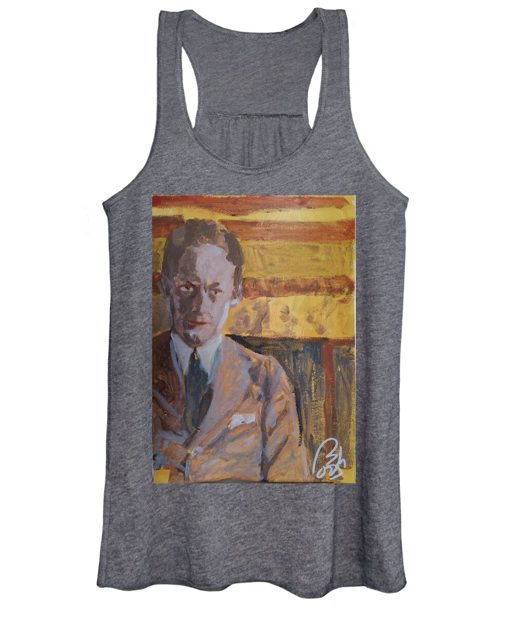 Poetry Women's Tank Top featuring the painting Writers I. Sketch III by Bachmors Artist